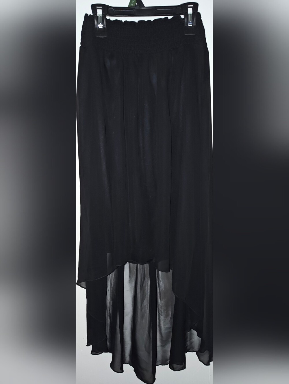 Sexy Black Chiffon High-Low Skirt by Janice